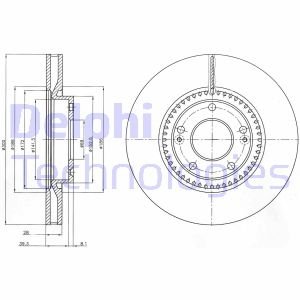 Вентильований гальмівний диск delphi BG4251C