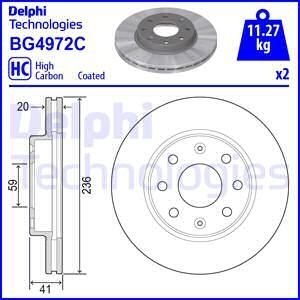 Вентильований гальмівний диск delphi BG4972C