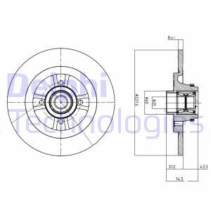 Гальмівний диск delphi BG9025RS