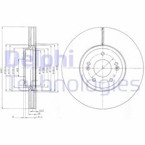 Вентилируемый тормозной диск delphi BG9056C