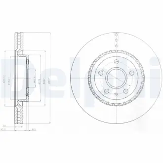 Вентильований гальмівний диск Delphi BG9068