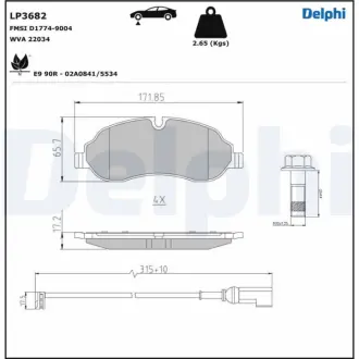 Тормозні (гальмівні) колодки Delphi LP3682