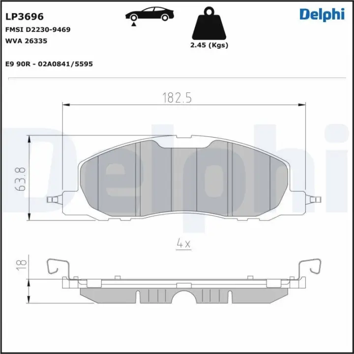 Тормозные колодки delphi LP3696