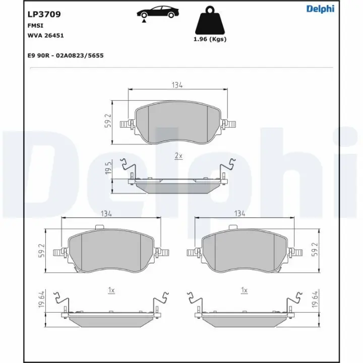 Тормозные колодки delphi LP3709