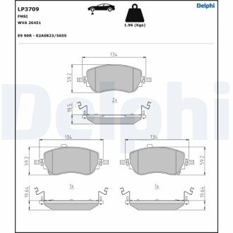 Тормозные колодки delphi LP3709 на Фиат Типо