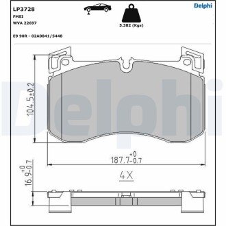 Тормозные колодки delphi LP3728 на Мерседес G-Class w463