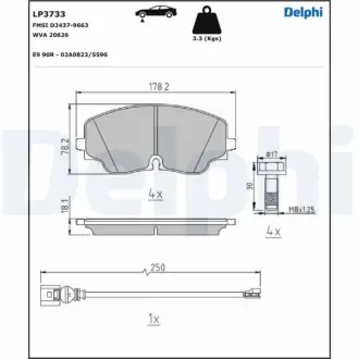 Тормозні (гальмівні) колодки Delphi LP3733