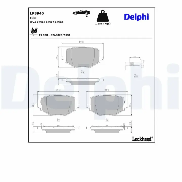 Тормозные колодки delphi LP3940