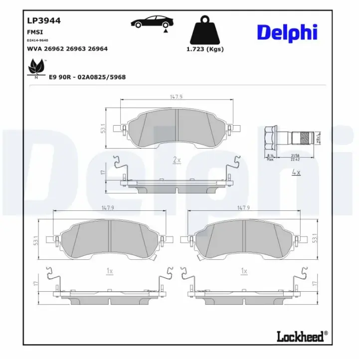 Тормозные колодки delphi LP3944