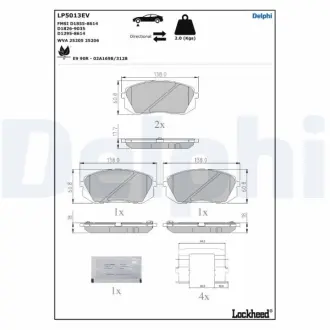 Тормозные колодки delphi LP5013EV