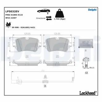 Тормозные колодки delphi LP5032EV