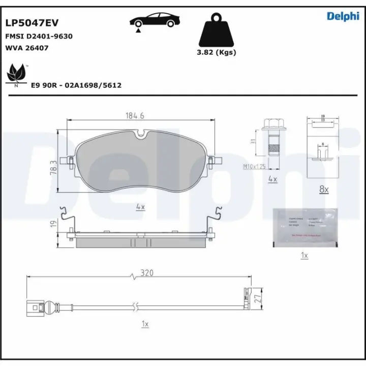 Тормозные колодки delphi LP5047EV