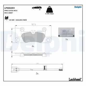 Тормозні (гальмівні) колодки Delphi LP5063EV