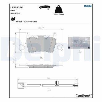 Тормозные колодки delphi LP5072EV на Ауди Audi e-tron GT