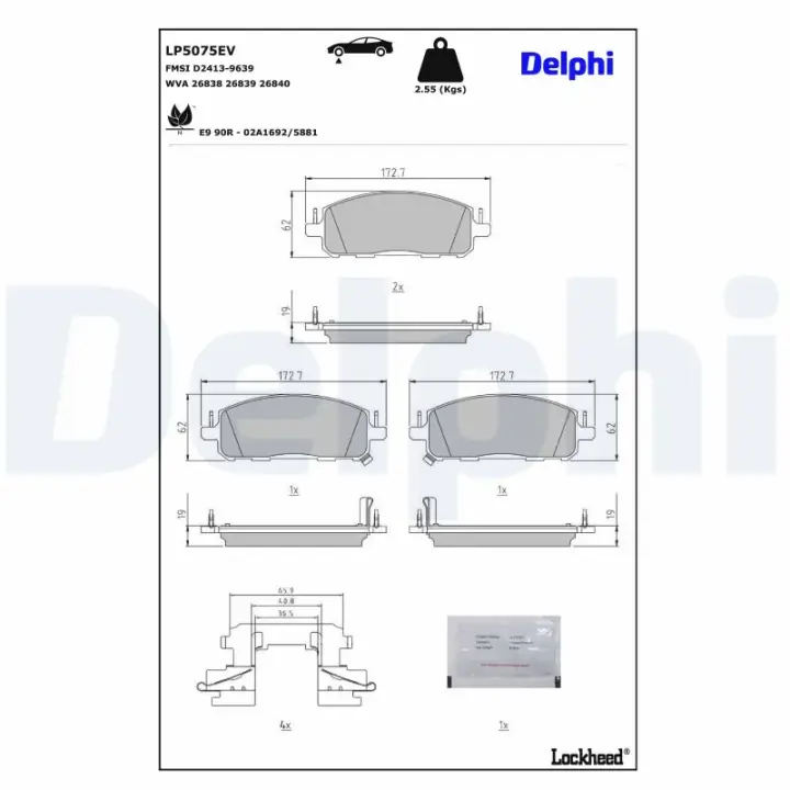 Тормозные колодки delphi LP5075EV