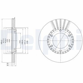 Вентилируемый тормозной диск delphi BG2365 на Ниссан Патрол y61