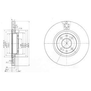 Вентилируемый тормозной диск delphi BG2407