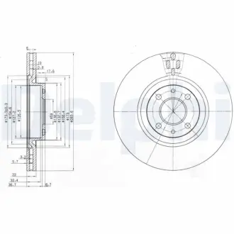 Вентилируемый тормозной диск delphi BG2407