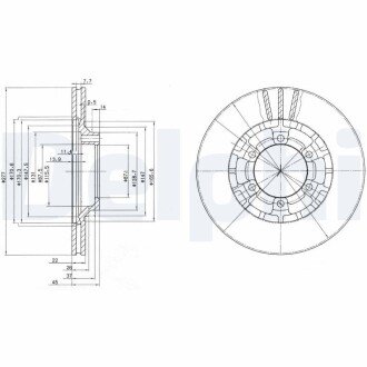 Вентильований гальмівний диск delphi BG2561