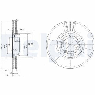 Вентилируемый тормозной диск delphi BG2663