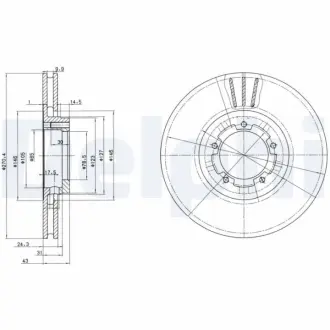 Вентильований гальмівний диск Delphi BG2663