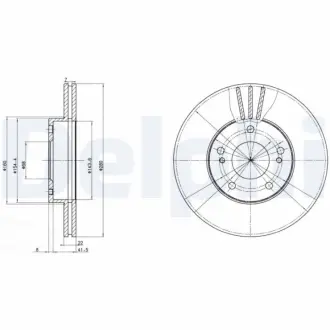 Вентильований гальмівний диск Delphi BG2682