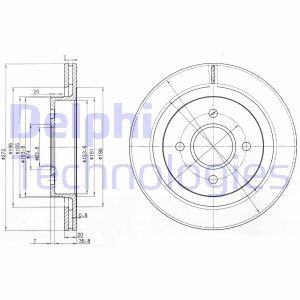 Вентилируемый тормозной диск delphi BG2758 на Форд Эскорт