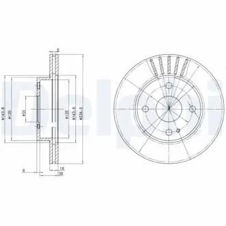 Вентилируемый тормозной диск delphi BG2802