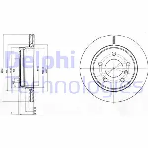 Вентильований гальмівний диск Delphi BG3041C (фото 1)