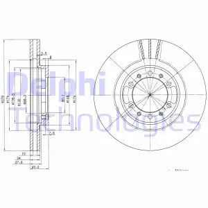 Вентильований гальмівний диск Delphi BG3099 (фото 1)