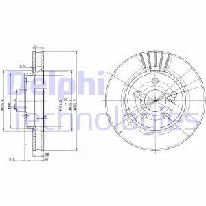 Вентилируемый тормозной диск delphi BG3187 на Тойота Карина е