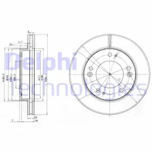 Вентилируемый тормозной диск delphi BG3226