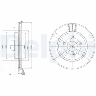 Вентильований гальмівний диск Delphi BG3397