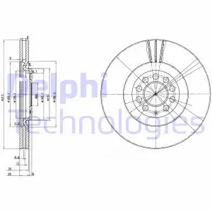 Вентилируемый тормозной диск delphi BG3528