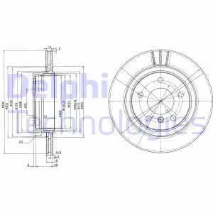 Вентильований гальмівний диск Delphi BG3530C (фото 1)