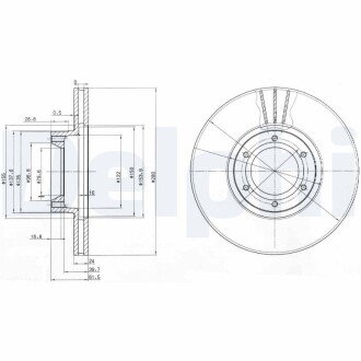 Вентилируемый тормозной диск delphi BG3553