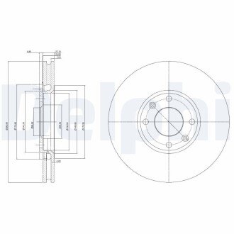 Вентилируемый тормозной диск delphi BG3622C