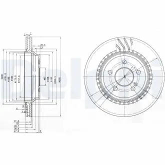 Вентилируемый тормозной диск delphi BG3726