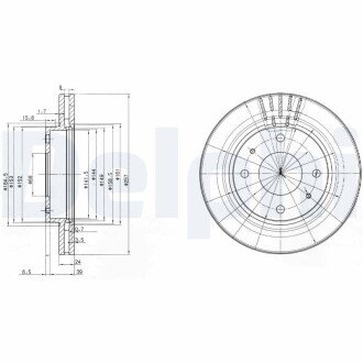 Вентилируемый тормозной диск delphi BG3750