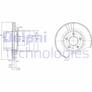 Вентилируемый тормозной диск delphi BG3826