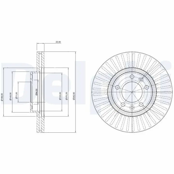 Вентилируемый тормозной диск delphi BG3835
