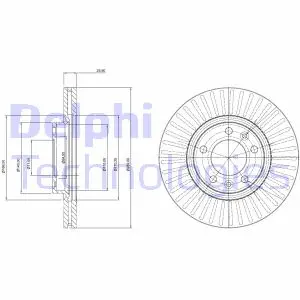Вентильований гальмівний диск Delphi BG3835C (фото 1)