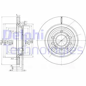 Вентилируемый тормозной диск delphi BG3886C