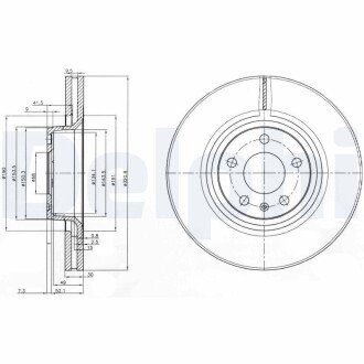 Вентилируемый тормозной диск delphi BG3939