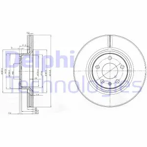 Вентилируемый тормозной диск delphi BG3942