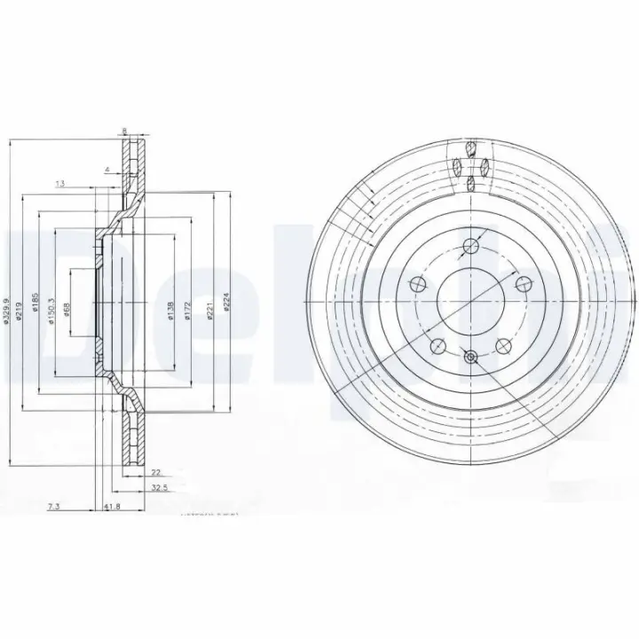 Вентилируемый тормозной диск delphi BG3991