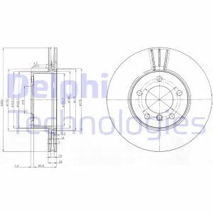 Вентильований гальмівний диск delphi BG3998C