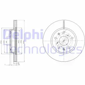 Вентилируемый тормозной диск delphi BG4093C