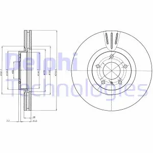 Вентильований гальмівний диск Delphi BG4107