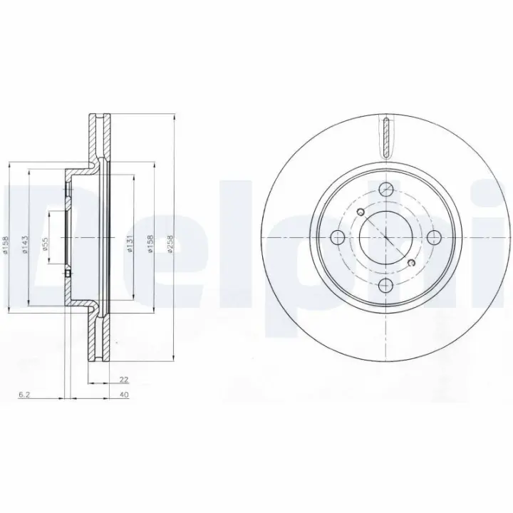 Вентилируемый тормозной диск delphi BG4116